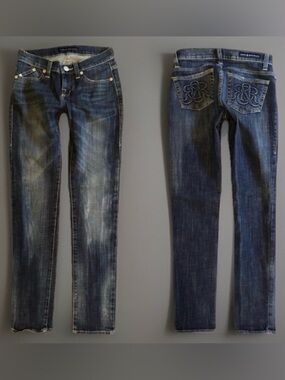 Size 2 Short ROCK & REBPULIC BERLIN Skinny Stretch Jeans Dark Wash 26W x 30L